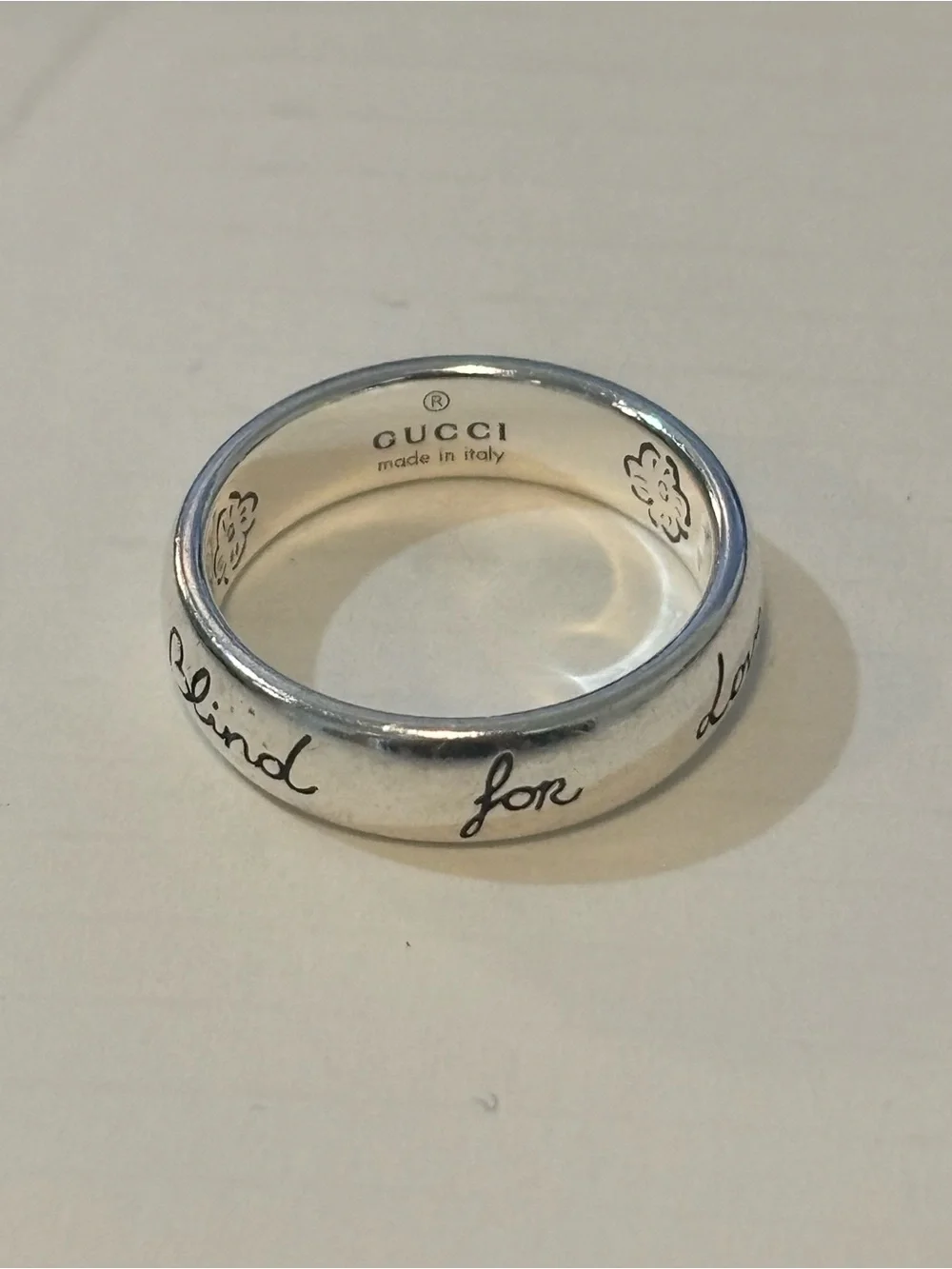 Gucci Silver 'Blind for Love' Ring IT11 US5.5-6